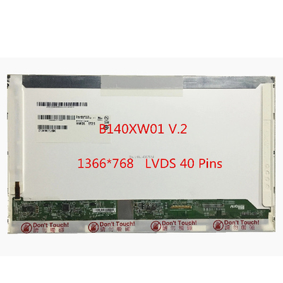 Panel Layar Laptop LCD B140XW01 V2 262K 45% Warna Tampilan NTSC