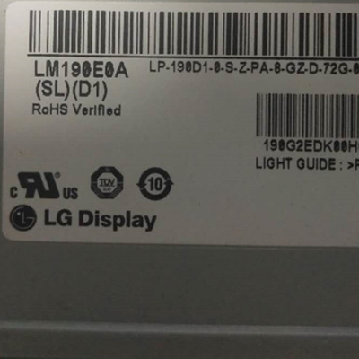 19,0 Inci LVDS 30 Pin Antarmuka Layar Panel LCD LM190E0A-SLD1 LG Display RGB 1280X1024