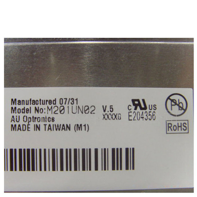 M201UN02 V5 1600*1200 TFT LCD Panel untuk AUO