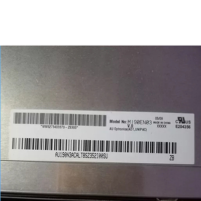 AUO 19&quot; M190EN03 V0 1280*1024 86PPI MVA, Biasanya Hitam, Layar Laptop LCD Transmissive