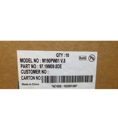 AUO M190PW01 V80E layar LCD shell logam tertanam kontrol industri tampilan monitor LED tinggi terang