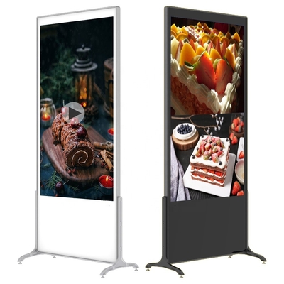 Harga yang bagus 55 Inch Floor Stand Digital Signage Advertising 110-240V on line