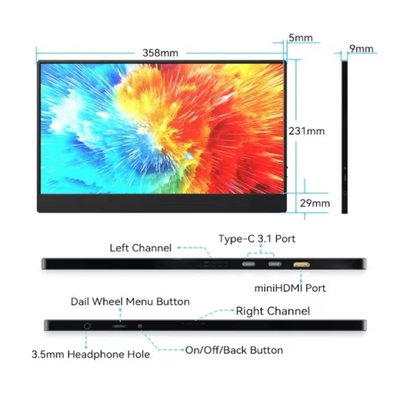 Harga yang bagus Monitor Laptop Portabel Layar 15.6 Inci 4K IPS 16:9 on line